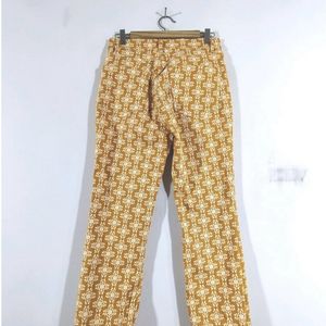 Mustard Floral Print Women’s Trouser