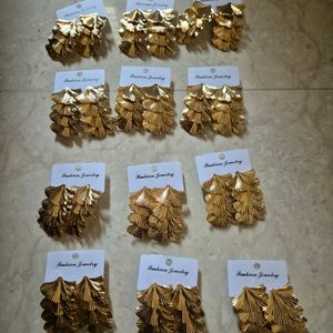 Gold Metallic Earrings