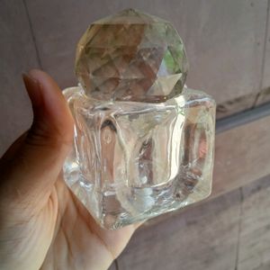 Clear Glass Cube With Crystal Lid