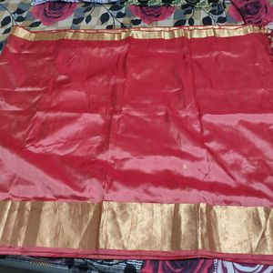 Peach Pure Silk Saree