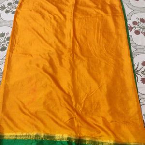 Mustard With Green Saree