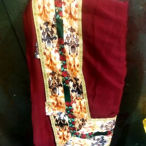 Satin Silk  Saree With Beautiful Multi Color Borde