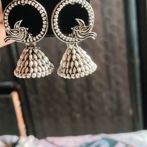 Oxidised Silver Plated Earrings/Jhumka