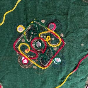 Green embroidery dupatta