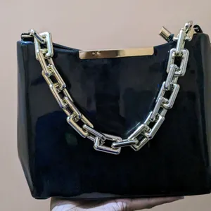 Black Shiny Hand Bag