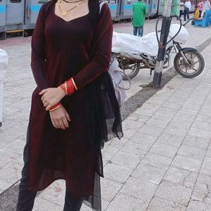 Wine Black Kurti