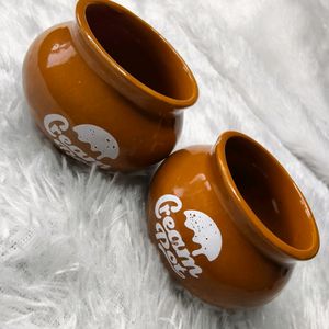 Ceramic Matka Kulfi Pots (Set Of 2)