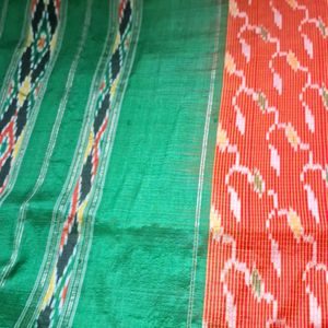 Orange Pochampally Pure Silk Saree