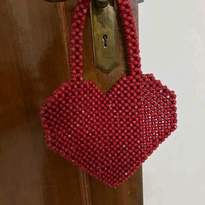 Heart Shaped Beaded Bag