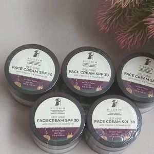 Combo Of 5 Pilgrim Red Vine Face Cream