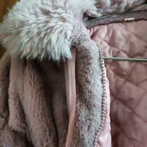 Baby Pink Colour Fur Coat.....For 6 To 7 Year Girl
