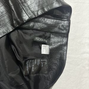 H&m Black Leather Skirt