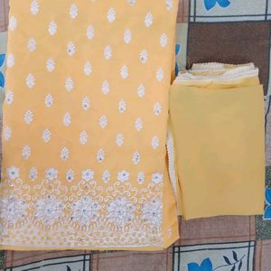 Yellow Embroidery Suit Material