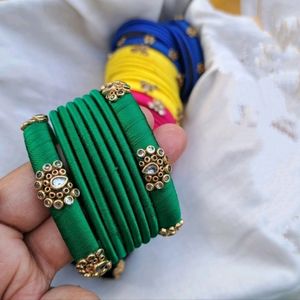 Handcrafted Silk Thread Bangles Set