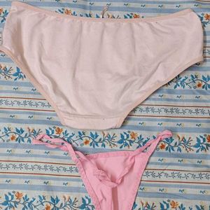 T-backs Thong & Cotton+Lace Blend Panty M Size