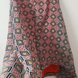 Red Cotton Suit Along With Duppata