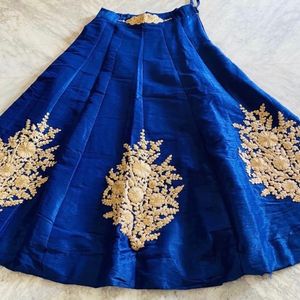 Gold Embroidered Navy Blue Lehenga Choli