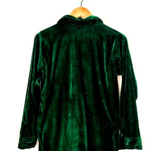 🟢🟢Green Velvet Shirt🟢🟢