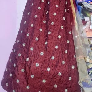 Maroon Embroidery Lanhga