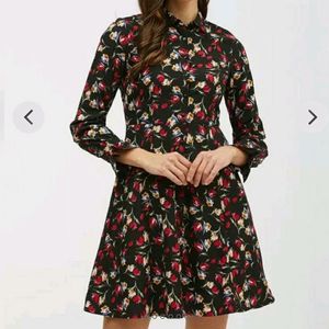 ZARA floral button down dress