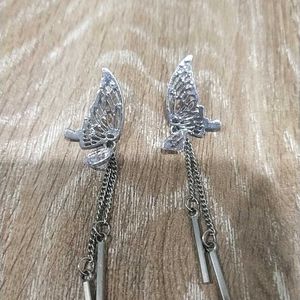 Combo Of 2 Silver Earrings Butterfly