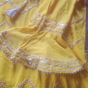 Yellow Kurta Sharara With Dupatta