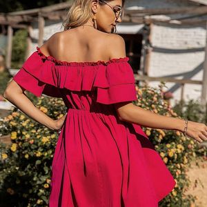 Shein Off Shoulder Frill Front Tiered Dress