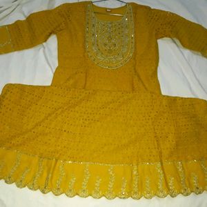 Yellow Anarkali Suit Set