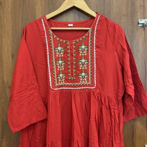 4XL Embroidery Kurta For Women