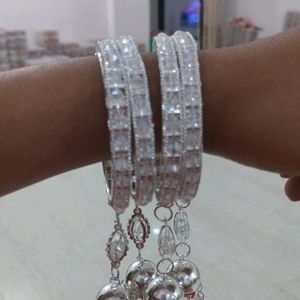 White Jhumar Bangles