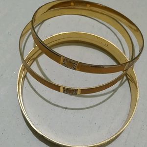 White Gold Polish Bangles