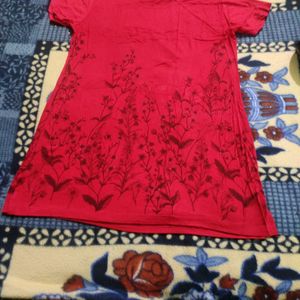 Ladies Long Red T-shirt, 1 Time Use Only