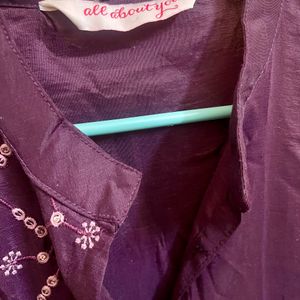 Purple Kurta With Lavender Dupatta