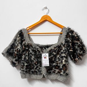 Animal Print Frill Top