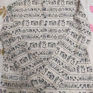 Men Printed Pure Cotton Straight Kurta (Beige)