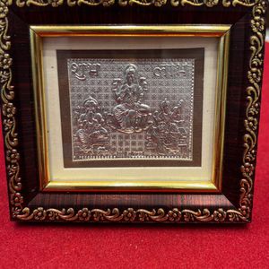 Laxmi Ganesh and Saraswatiji Pure silver frame