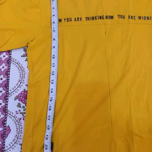 New Unused Yellow Color Boys T-shirt Half Sleeves Size 36 With Front Zipper