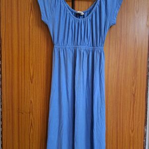 Breezy Light Blue Stretchable Summer Dress