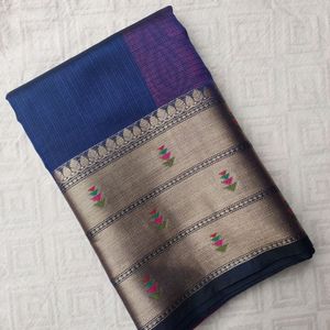 Banarasi Cotton Jacquard Silk Saree 💜