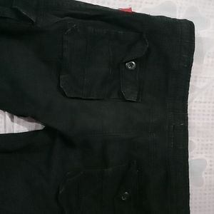 Black Cargo Pants with 4 Pocket Detailing