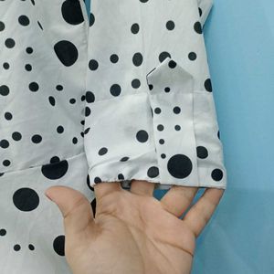 Black Dot Print Dress 34size