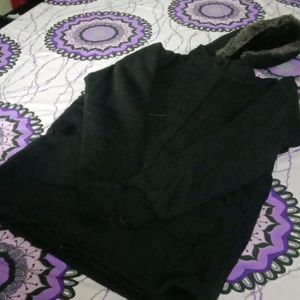 Heavy Woollen Jacket With Hudy