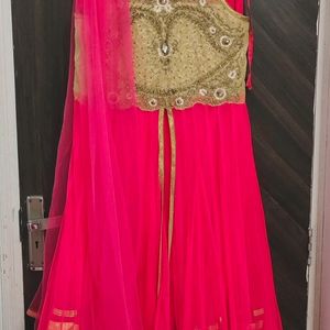 Women Golden Stone Embroidery Pakistani Lehenga