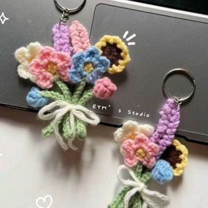 Crochet Flower Keychain