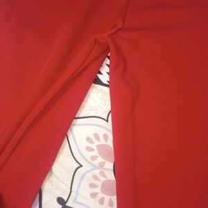 Red Slit Cut Trouser