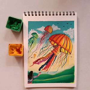 Kite Painting On A5 Sheet