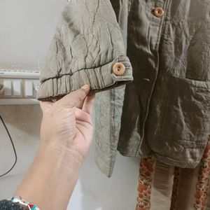 Olive Colour Winter Jacket For Women And Girls