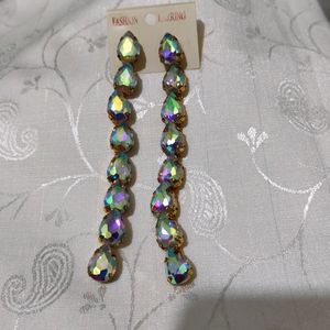 Rainbow Glass Stone Earring