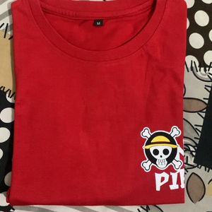 Red Color Printed Tshirt