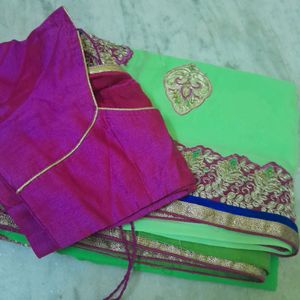 Party Wear Jari Work Saree